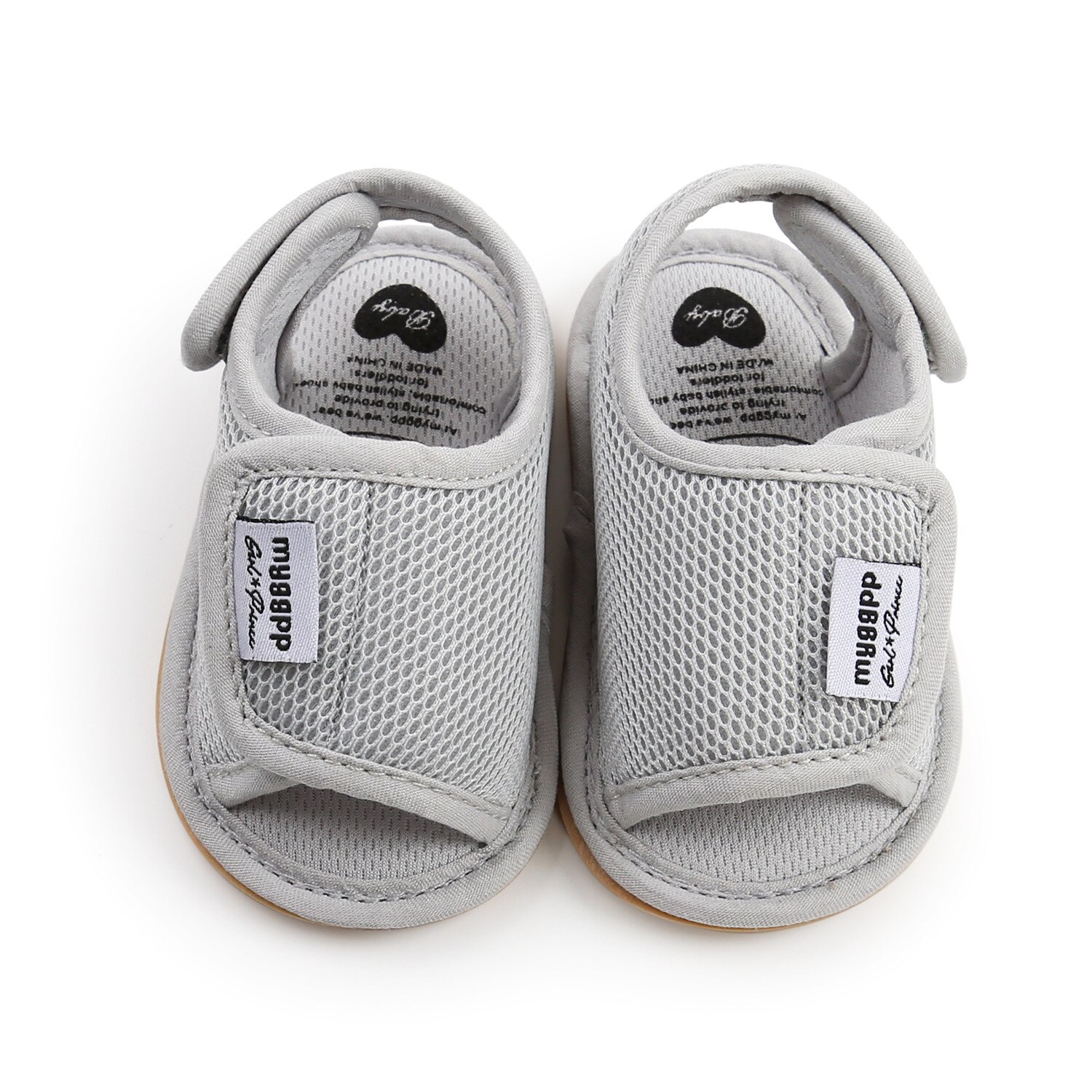 Sandales pour -né garçon et fille, chaussures d'été pour les premiers pas des enfants, semelles plates et souples, antidérapantes, pour les tout-petits de 0 à 18 mois: grey / 11cm