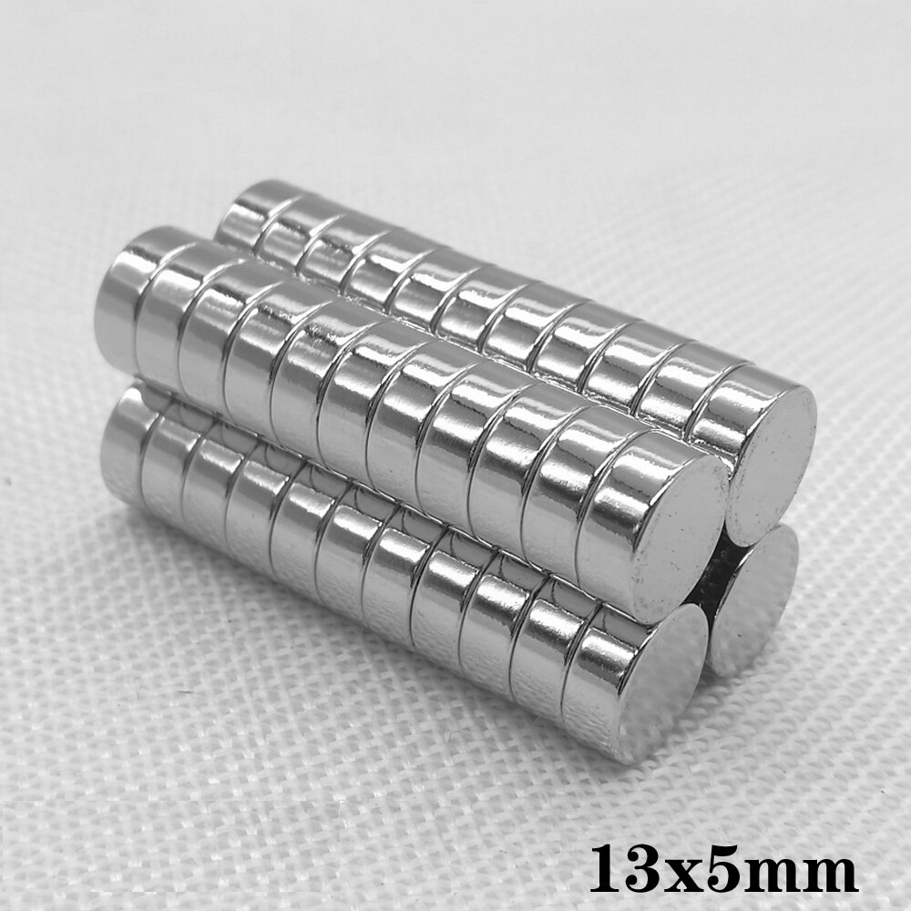 5 ~ 100 stk 13 x 5 mm neodymmagneter stærke 13mm x 5mm permanente runde magnetark 13 x 5mm kraftige magnetiske magneter skive 13*5 mm