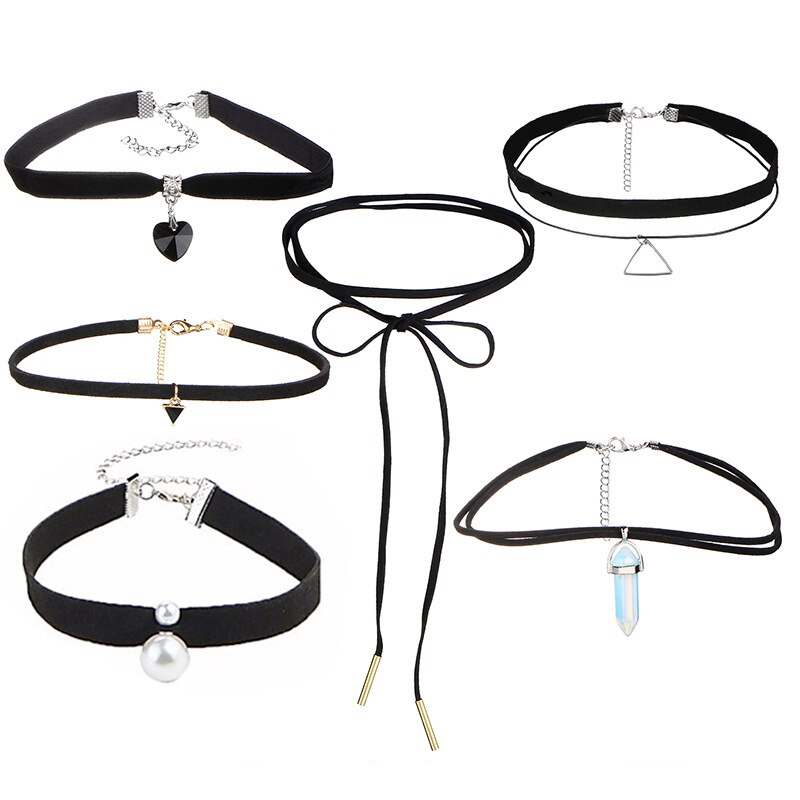 10pcs/set Charm Women Necklace Goth Simple Jewelry Necklaces choker Necklaces Collar Set Lace Necklace for Women Birthday