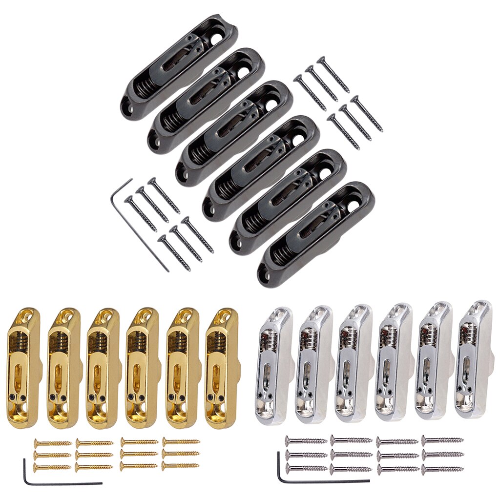 Juego de 6 uds. De silletas de puente individuales para guitarra de 6 cuerdas