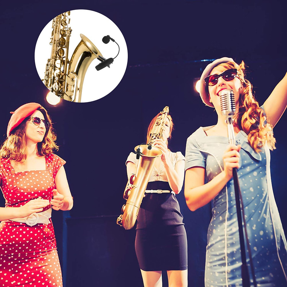 Ituf Uhf Saxofoon Microfoon Draadloze Microfoon Systeem Clip Op Muziekinstrumenten Voor Saxofoon Trompet Sax Hoorn Tuba Fluit