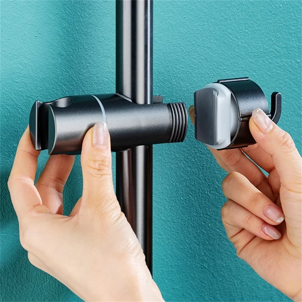 ABS Adjustable Shower Head Holder Shower Holder Clamp Showerhead Rail Slide Bracket Bathroom Accessories Rotation Hook