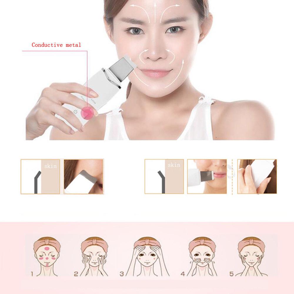 Draadloze Gratis Draagbare Ultrasone Huid Scrubber Gezicht Scrubber Vibrerende Gezichtsreiniging Beautydevice