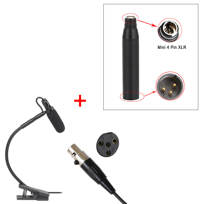 Mini-Saxophon, 3-polig, 4-polig, Mikrofon, XLR, 3,5-mm-Stecker, Musikinstrument, Mikrofon, omnidirektionaler Typ, Saxophon-Mikrofon, Kunststoffbox Ich bin-20: Grau