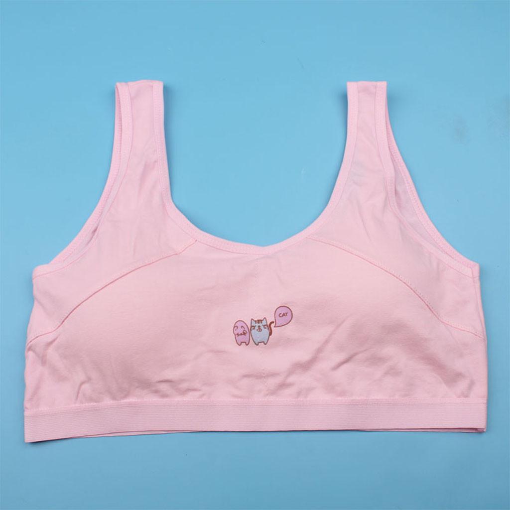 Cotton Bra For Girls Kids Girls Underwear Bra Vest Children Underclothes Sport Undies Clothes Teen Underwear For Girls V23%: Pink