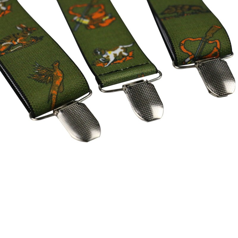 Vintage Mannen Vrouwen Verstelbare 3.5 cm Breed Zware Y-Back Jagers Dieren Bretels
