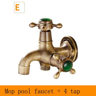Antique Brass Ceramic Handle Washing Machine Faucet /Garden Water Tap / and Mop Pool Faucet / Laundry Sink Taps: 5