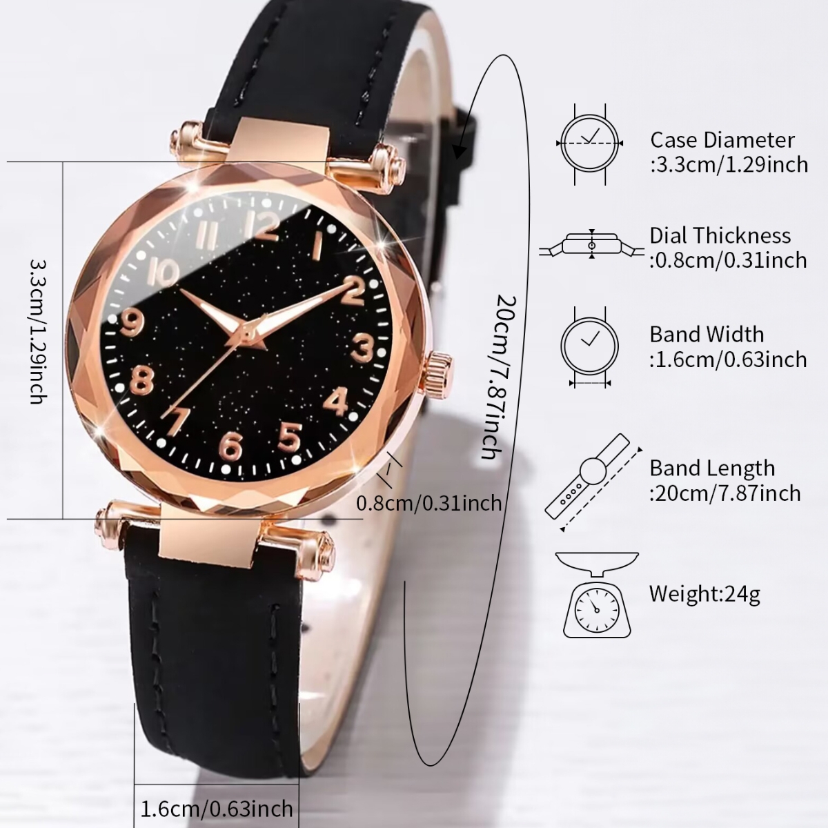 6 stks/set dameshorloge mode digitaal lederen quartz horloge met unieke bloem sieradenset