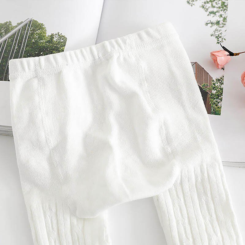 Piger ribbede leggings piger bomuld varme strømpebukser ren farve simple star pencil bukser egnet til 0-5 år gamle børn