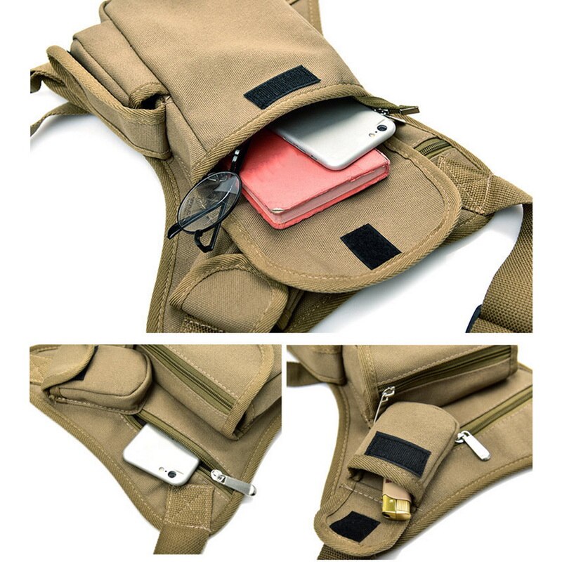 Puimentiua, bolso de viaje para hombre para montar en motocicleta, bandolera de cintura portátil, bolsa informal de lona, varios bolsillos