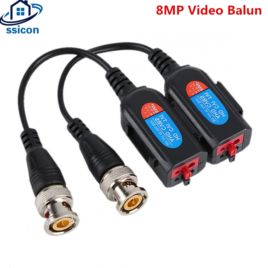 10 Pairs HD 8MP Video Balun CCTV Twisted Pair Transmitter Connecter Video Baluns For TVI/CVI/AHD Camera