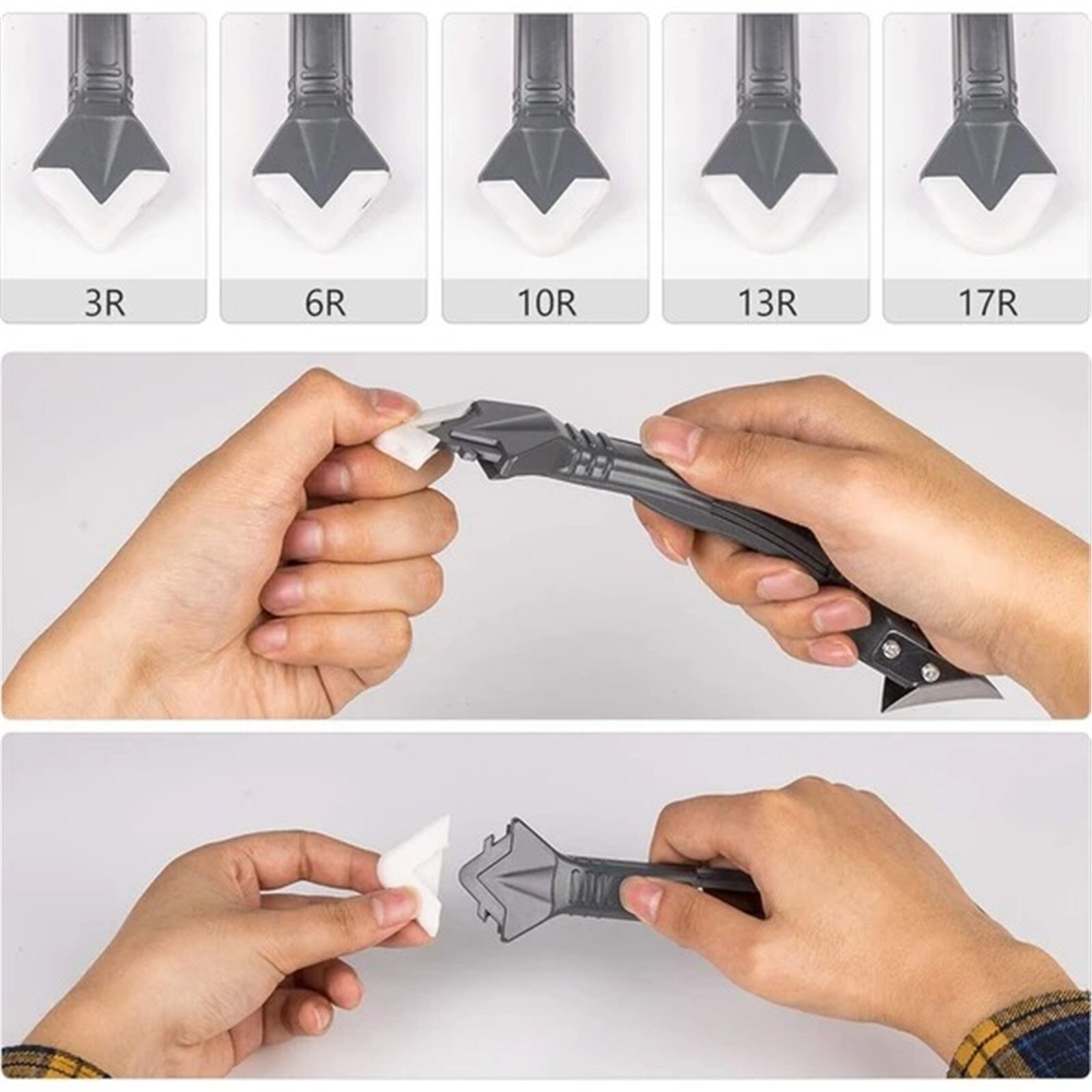 Caulk Remover Tile Grout Cleaner Plaster Trowel Trowel Finisher Stainless Steel Double Ended Blade Scraper Sealant Smoother