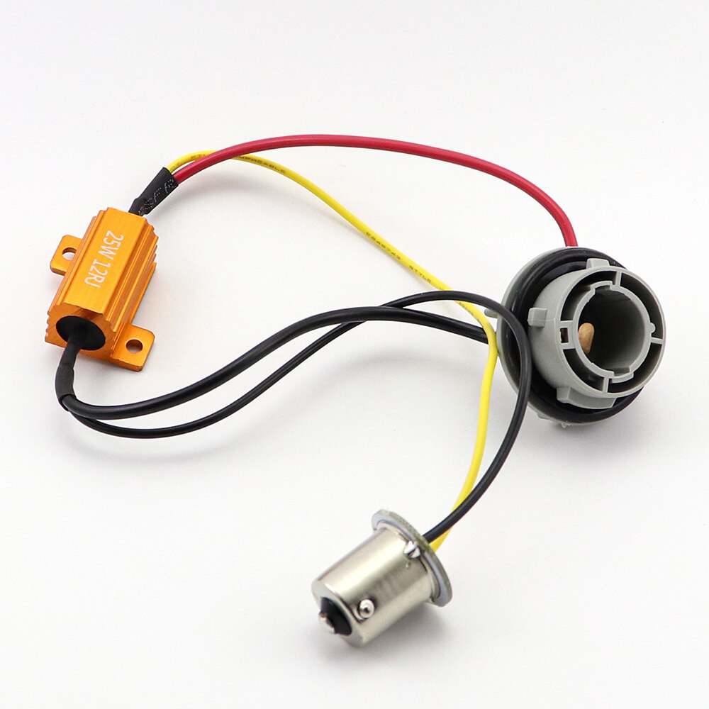 Auto Bulb Socket 1156 BA15S BAU15S P21w Led Canbus Py21w Car Canceller Decoder Led Load Resistor 12V 25W No Flickering Decoder