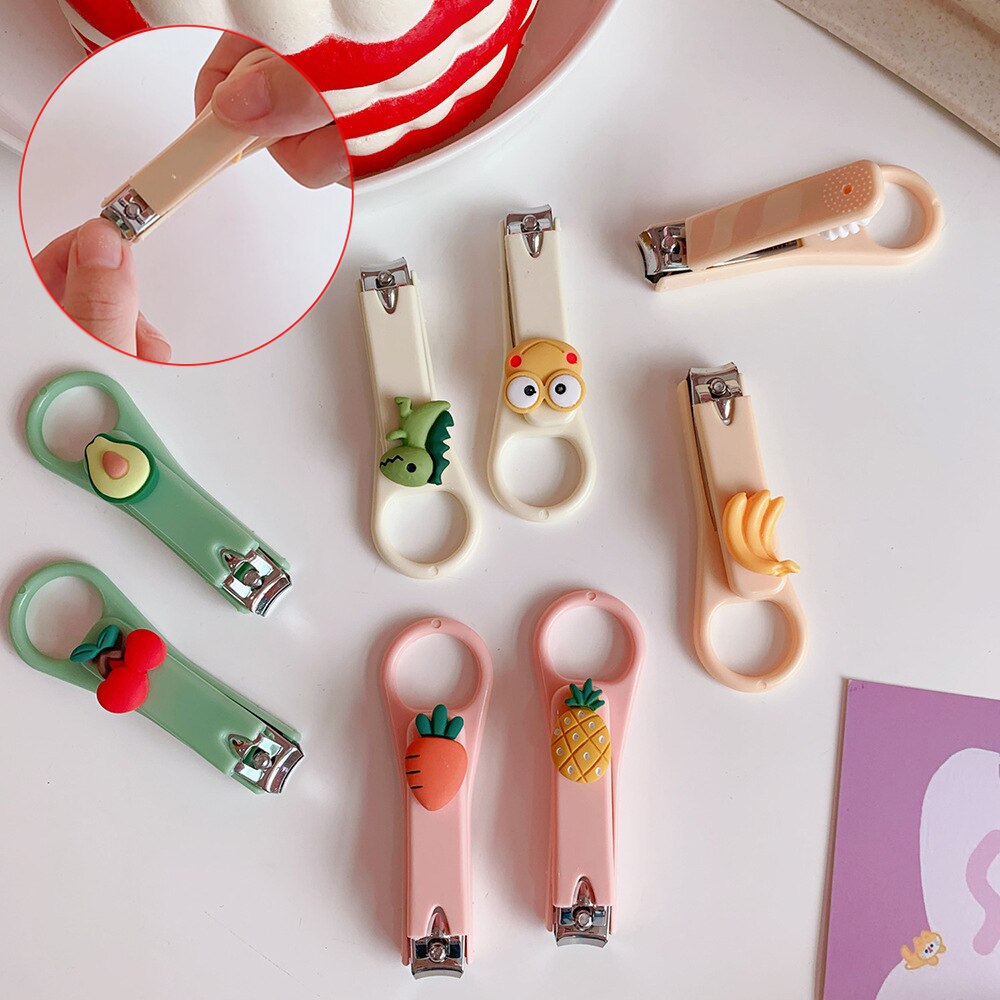 Coloré dessin animé fruits avocat coupe-ongles coupe-ongles en acier inoxydable manucure tondeuse coupe-ongles outils d'art des ongles pour les enfants