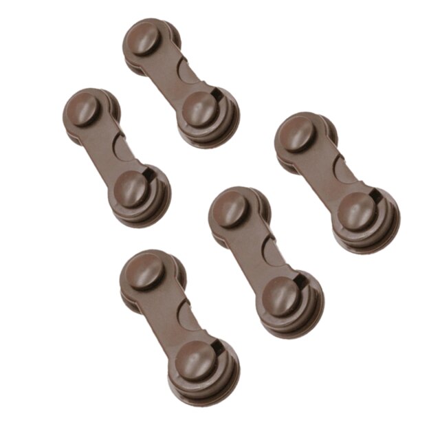5Pcs Door Drawear Wardrobe Todder Kids Baby Safety Plastic Locks Children Protection Locks: Auburn