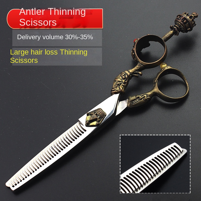 Vintage Hairdressing Scissors 6 Inch 7 Inch Hairstylist Special Flat Scissors Dental Scissors Combination Haircutting Sets: GRAY