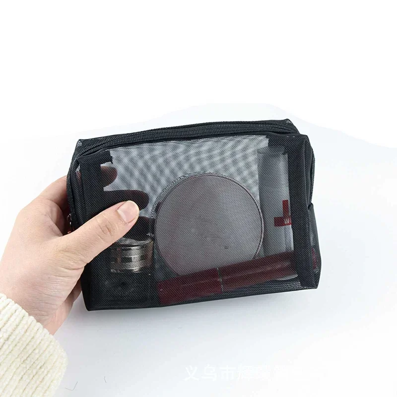 1 Stuks Vrouwelijke Make-up Tasje Draagbare Kleine Grote Toilettas Beauty Case Vrouwen Mesh Cosmetische Tas Reizen Opslag Make-up Tas Organizer