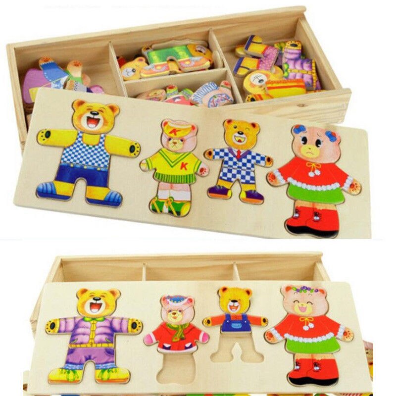 Wooden Dress-Up Puzzle - Toddler Educational Toy - Unisex Wood Craft Game