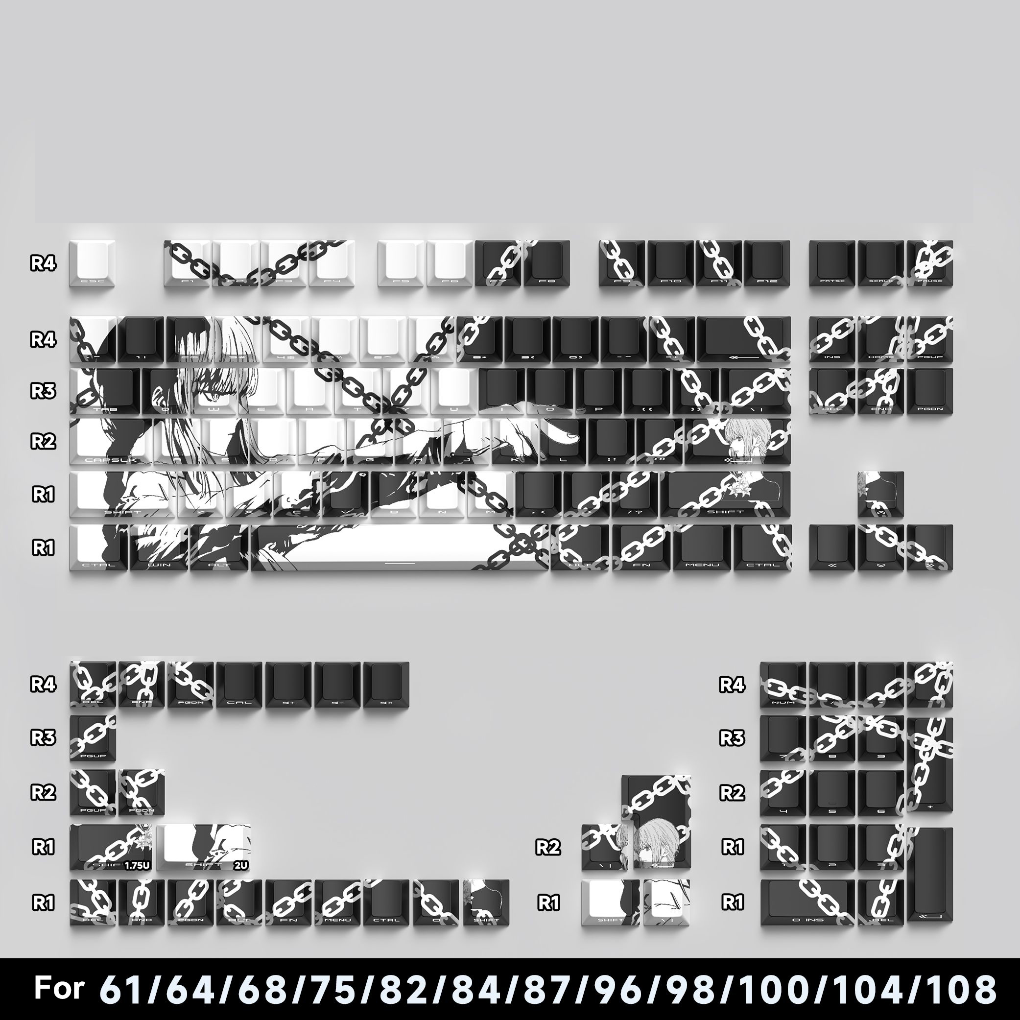 127 teclas que brilla a través de flor de ciruelo perfil de cereza Keycap PBT Keycap Dye-Sub Cherry MX interruptores para teclado mecánico de jugador: Marrón