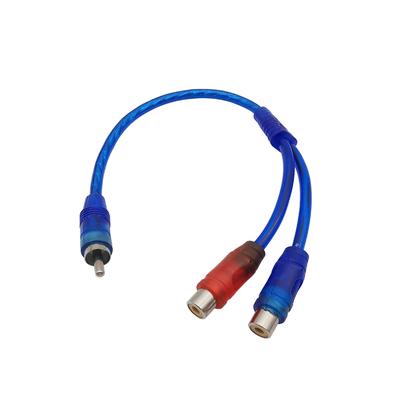 1 Uds. 1 macho a 2 hembra/1 hembra a 2 conector RCA macho Y Cable divisor adaptador Cable convertidor para teléfono MP3 de coche: Gris oscuro