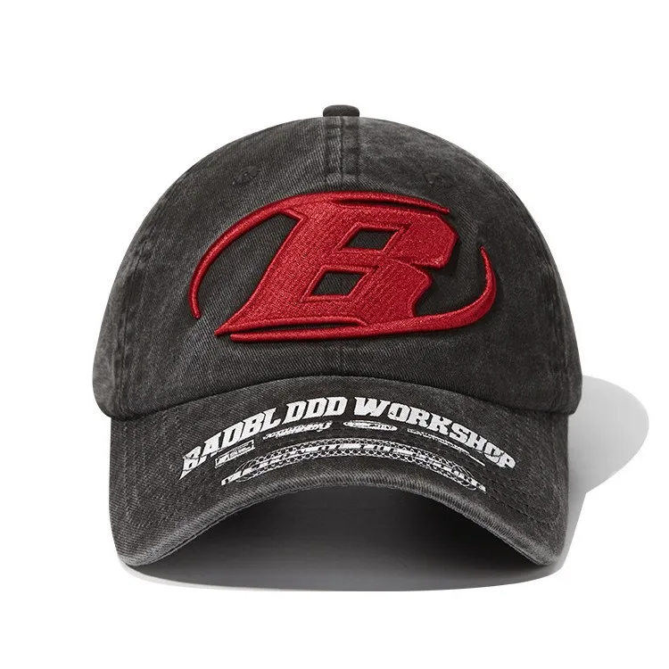Berretto da baseball lavato Cappello a tesa larga Viso che dimagrisce Circonferenza della testa grande Coppia Berretto in rete di pizzo traspirante di marca alla moda