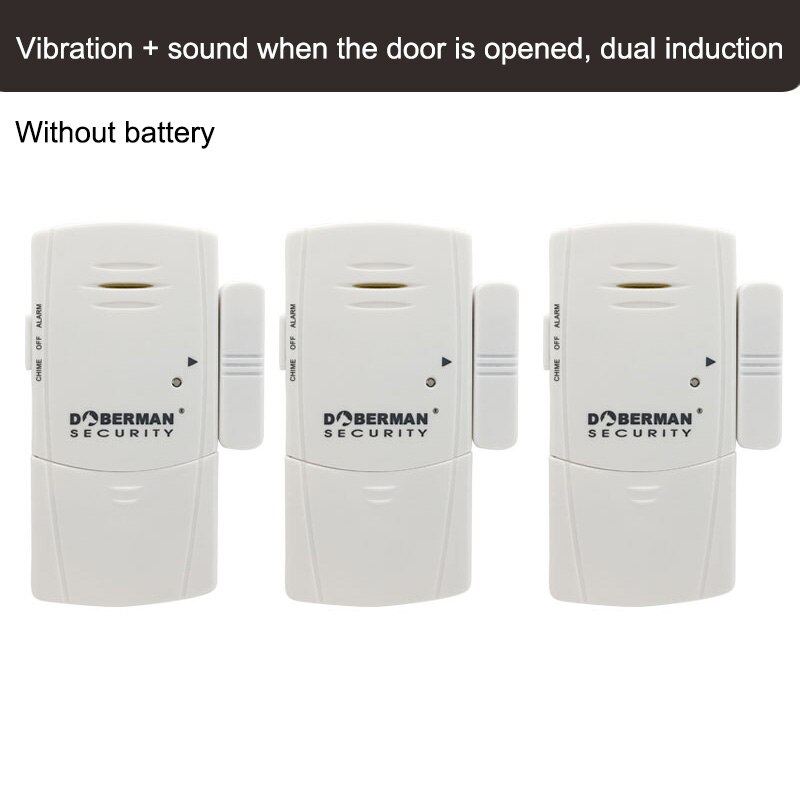 1-5pcs Door Window Security Alarm Ulrta-Slim Warning Wireless Alarm Vibration Sensor for Home Security Protection Alarms System: B White 3Pcs