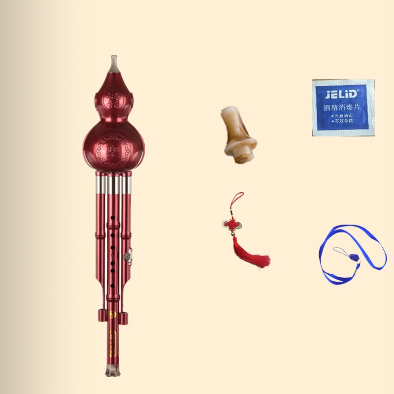 C/bB Key Colorful Cucurbit Flute Wind Instrument Bottle Gourd Silk Musical Instrument for Beginners and Professionals: Red C key