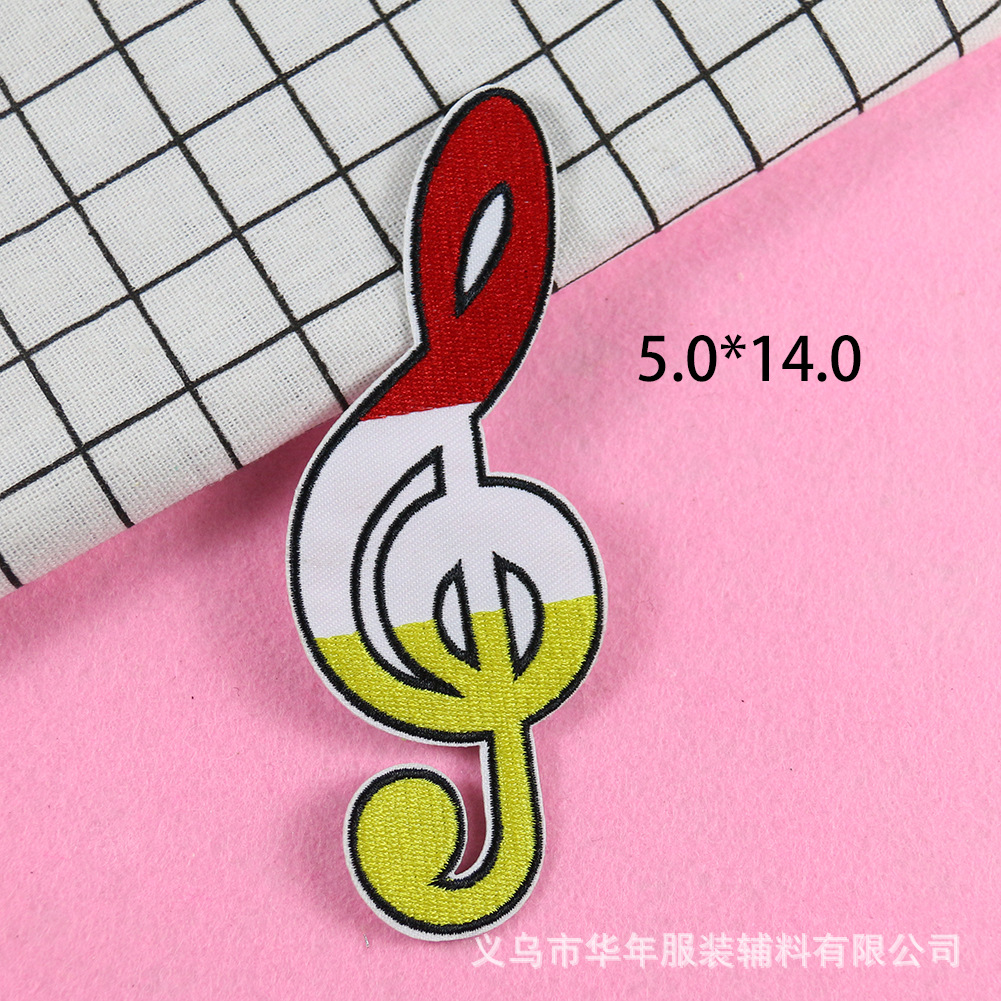 Music Note Patches Stickers Ijzer Op Kleding Warmteoverdracht Applique Diy Geborduurde Applicaties Doek Patch: 9