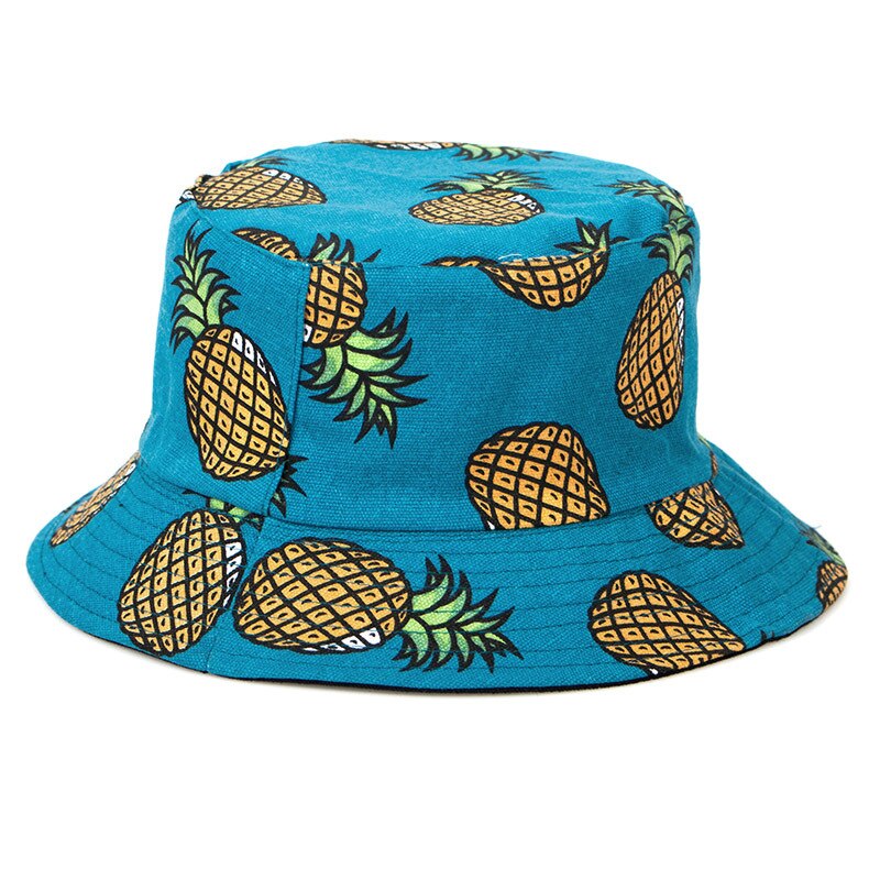 Panama bucket hat mænd kvinder sommer bucket cap ananas banan print fisker hat bob hip hop gorros vendbar fiskeri hat
