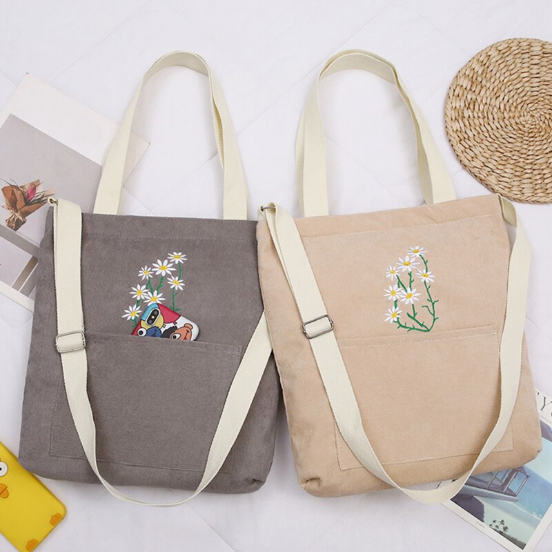 Women&#39;s Bag Cute Casual Large Capacity Shoulder Bags Shopper Canvas Harajuku Zipper Print Handbags