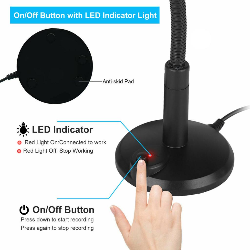 USB Desktop Noise Cancelling Mic Microphone for PC Computer Laptop