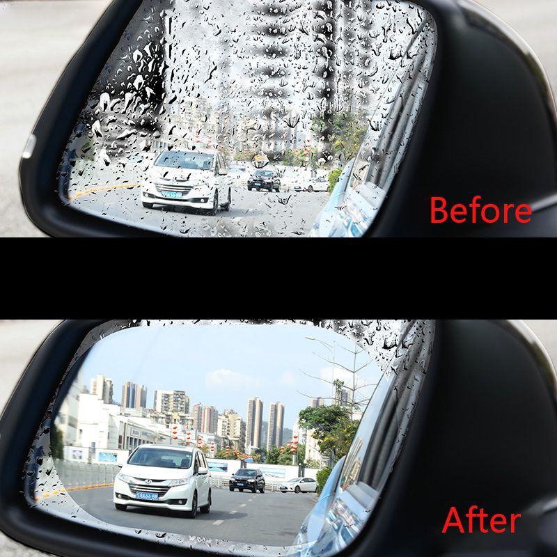 Bil spejl vindue klar film anti tåge bil bakspejl beskyttende film vandtæt bil klistermærke 2 stk / sæt