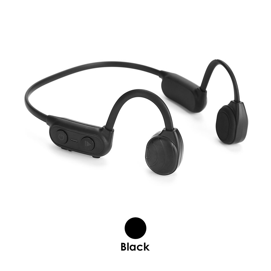 AS10 Beengeleiding Headset IPX5 Waterdichte Bluetooth 5.0 Hoofdtelefoon Met Microfoon Handsfree Bellen Outdoor Sport Oordopjes: Black