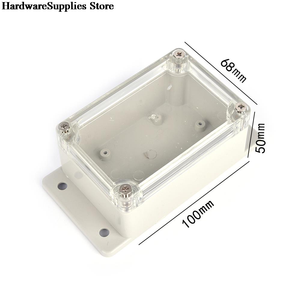 1Pc 100*68*50 Small Electronics Enclosure Clear Plastic Enclosure Waterproof Junction Box Switch Box DIY PLC Project Box
