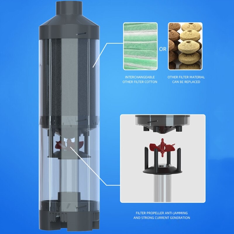 Taburete de succión para excrementos de peces de acuario, separador de heces de inodoro, tanques de filtro, W0YF