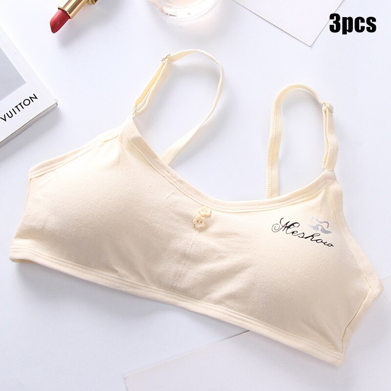 3 Stuks Kids Meisje Verstelbare Bh Vest Kids Cotton Blended Beha Kleding Jaar YH-17: F