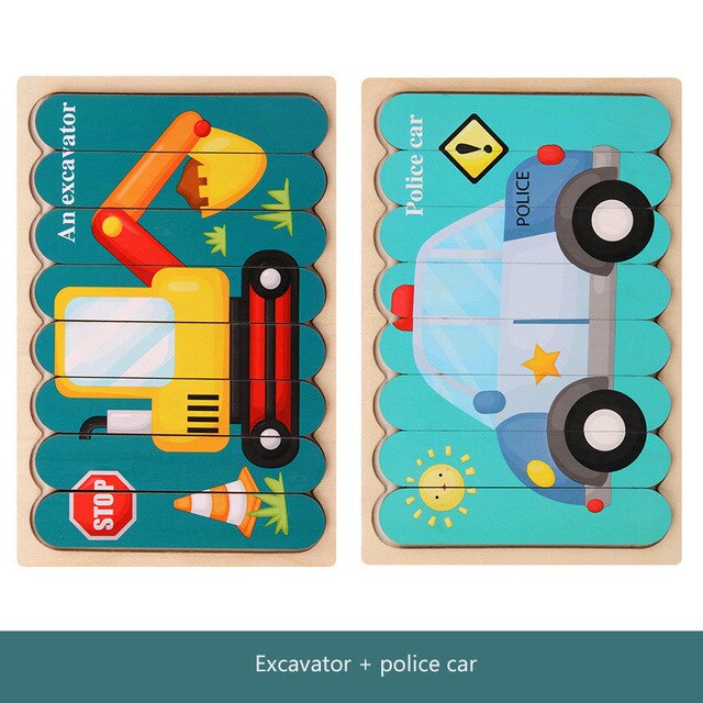 Vokmascot Montessori Holz Spielzeug 3D Jigsaw Bar Puzzles kinder Kreative Geschichte Stapeln Passenden Puzzle Frühen Pädagogisches Spielzeug: Rot