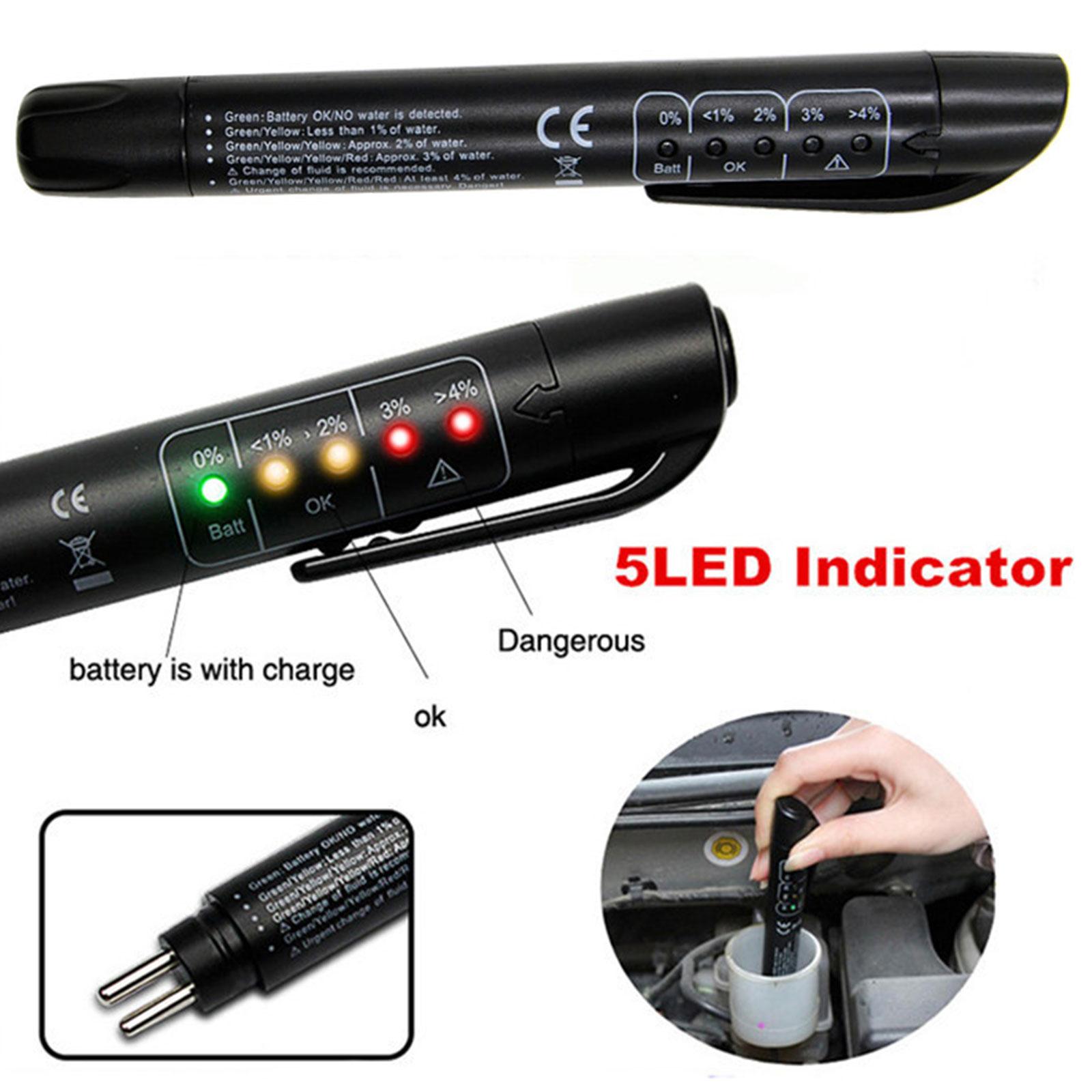 Testador universal de fluido de freio, ferramentas de diagnóstico de qualidade de óleo precisa, indicador led, caneta de teste de líquido, testador de óleo de freio automotivo