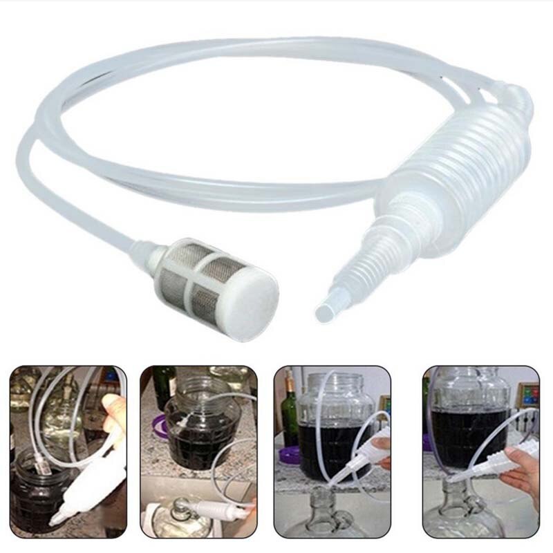 Accesorios de cocina con filtro de plástico, paquete de sifón para elaboración de vino artesanal, herramienta de tubo de filtro de sifón manual Vintage blanco