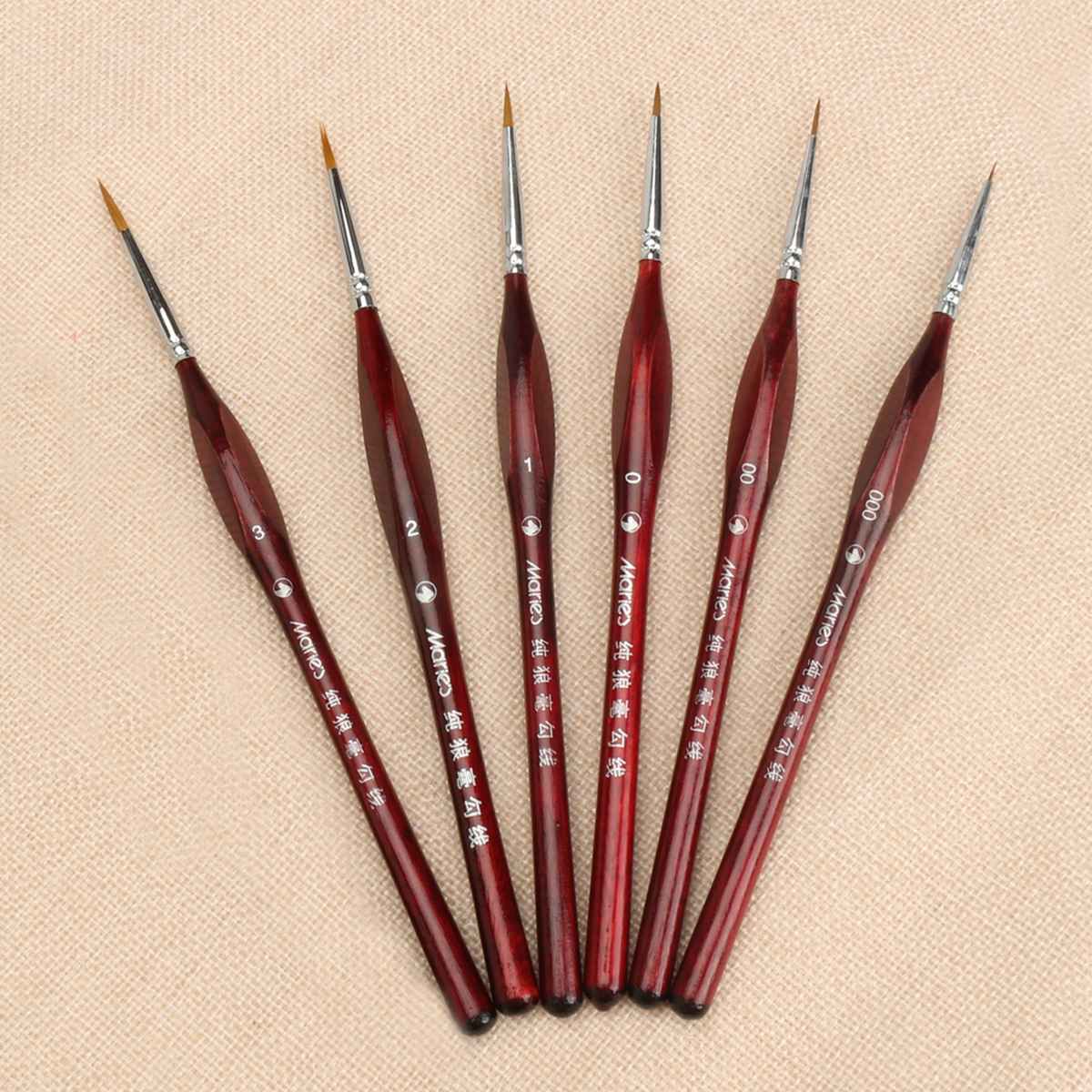6PCS Best Selling Miniature Paint Brush Set Sable Hair Fine Detail Art Nail Model