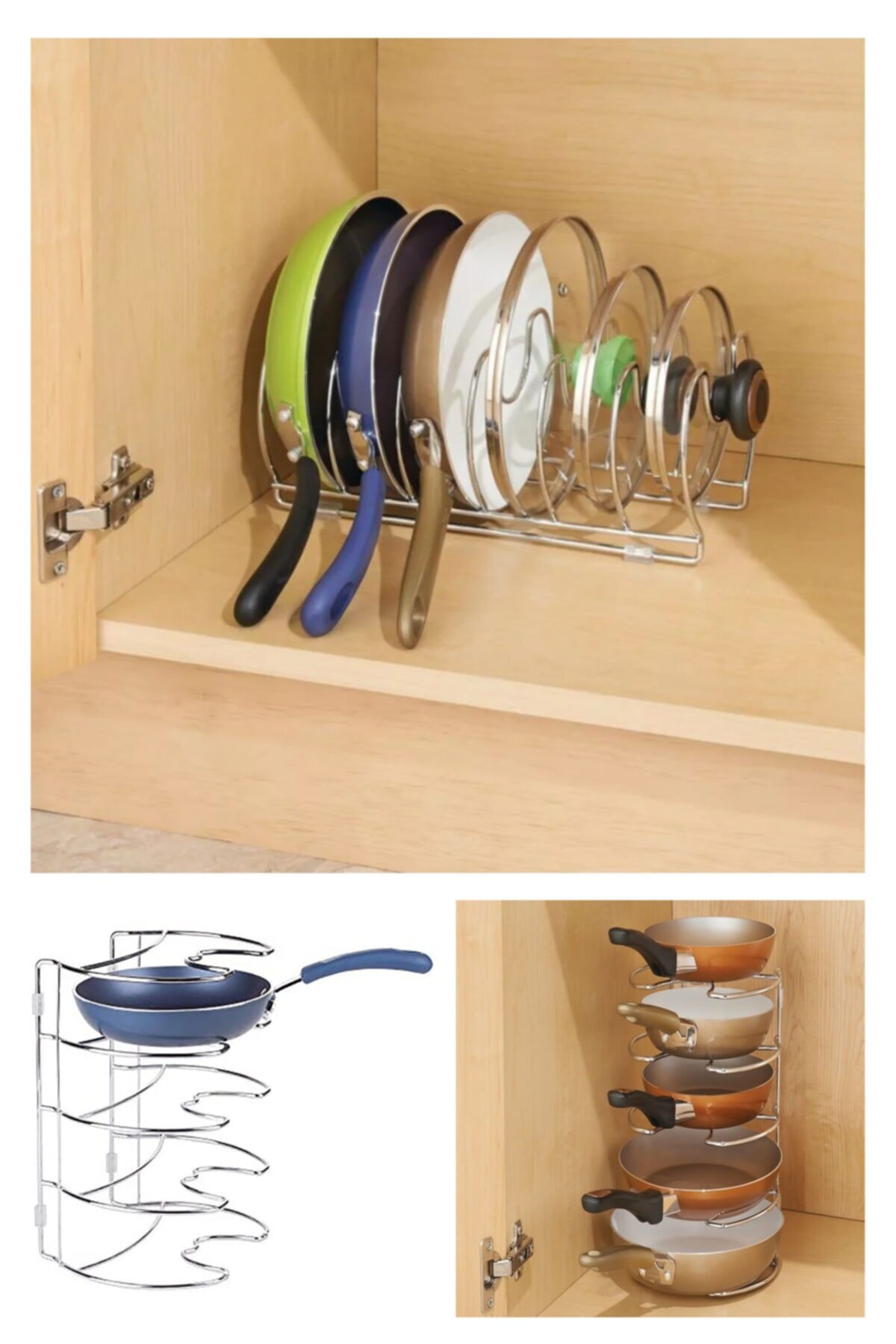 Potter arrangør skap rack potter pan benkeplate organisator hylle pantree