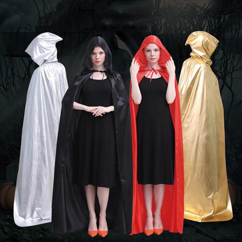 Halloween kostume død kappe voksen mandlig cos dragt vampyr heks kappe tøj magisk troldmand sort  a8 j 0