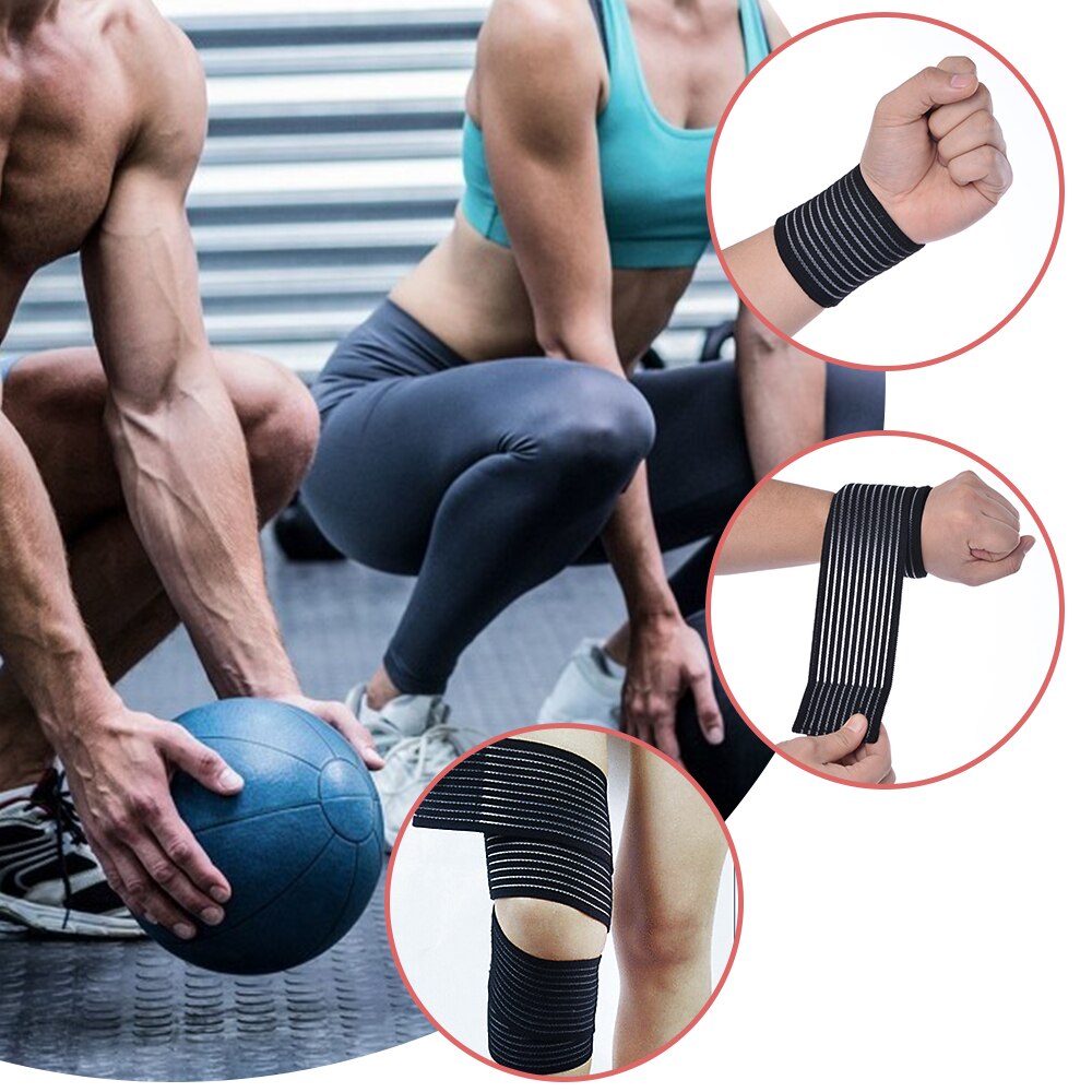 1 pezzo Elastico Sport Fasciatura Wristband mano Palestra Supporto Per Il polso brace Wrap Tennis Cotone Weat banda di Fitness Powerlifting 40-180 centimetri