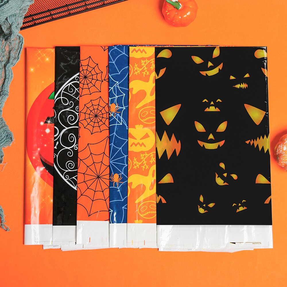 1PC Plastic Waterproof Halloween DisposableTablecloth Greaseproof Pumpkin Skeleton Table Cover Kitchen Halloween Supplies