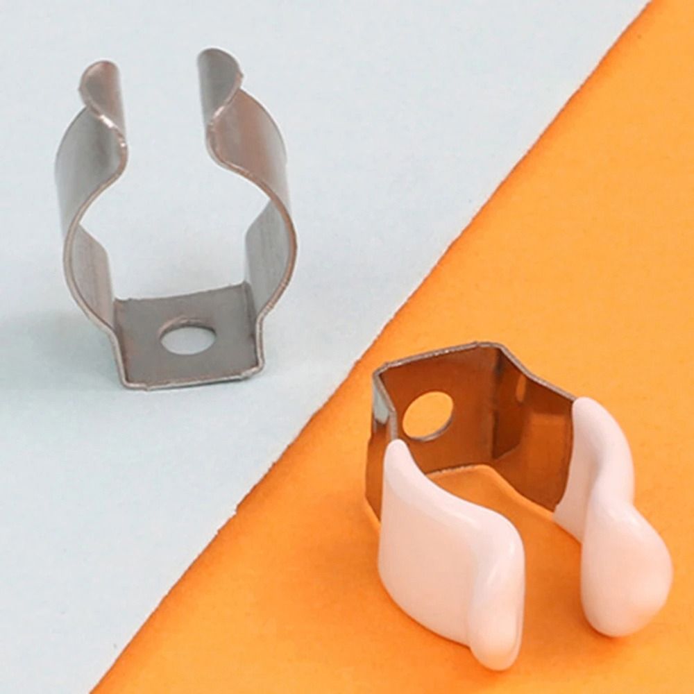 Clips de fijación de 5 uds., Clip Terry de resorte con Base de protección de goma, herramienta, soporte de abrazadera de Clip de tubo de lámpara T3/T4/T5/T6/T7/T8/T9/T10