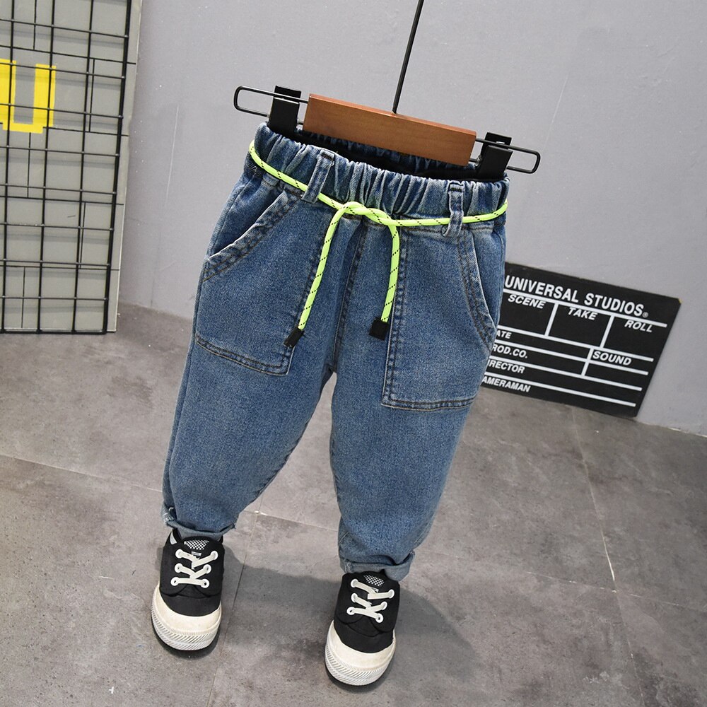 Pojkar jeans jeansbyxor barnkläder barnkläder vår höst ung pojke raka cowboybyxor fritidsbyxor 2-7 år