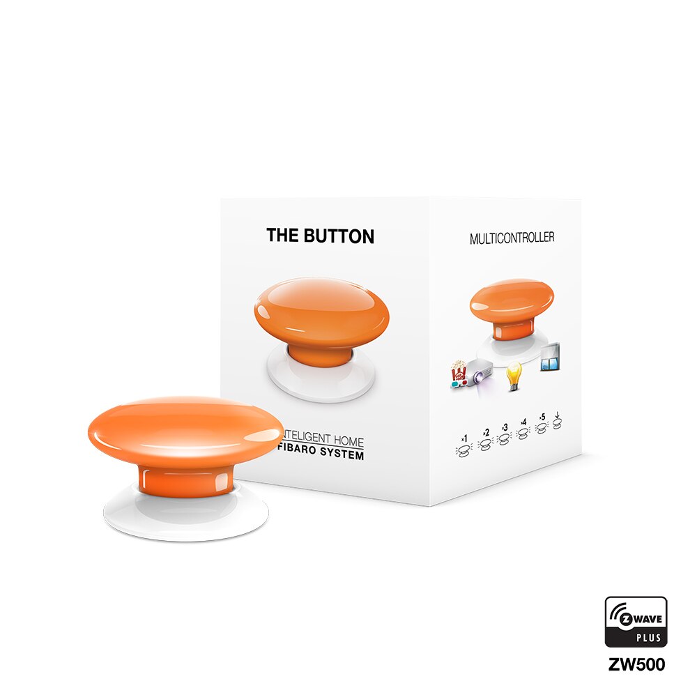 FIBARO The Button FGPB-101-1-8, Six Pre-Programmed Scenes, 8 Colors, Zwave Smart Home