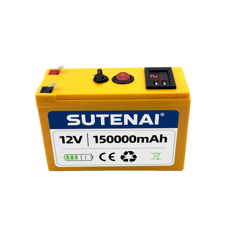 Batteria al litio LiFePO4 aggiornata Batteria 12V 150ah 18650 Batteria ricaricabile portatile Porta Schermo di alimentazione integrata Ricarica
