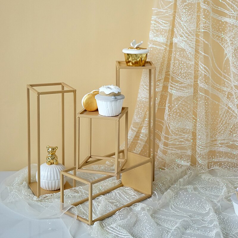 Champagne gold tray 1 piece cake tools fondant dessert home decorations sweet table fitting Storage Holders &amp; Racks