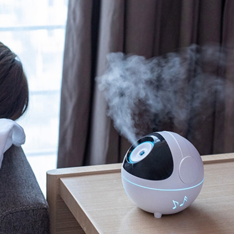 Mini purificateur d'air musical à led, lampe chromatique, vaporisateur ultrasonique pour la maison, humidificateur à tasse elfe, usb, veilleuse de bureau silencieuse